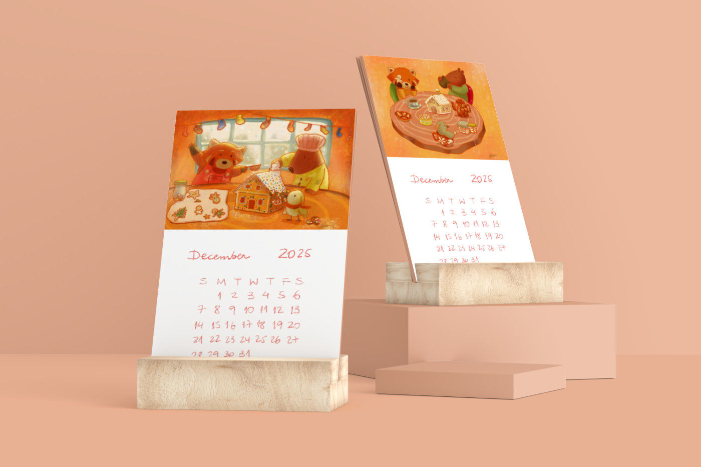 desk calendar christmas bia watanabe